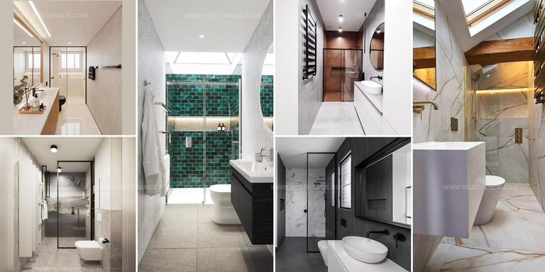 8316955 Small Narrow Bathroom Designs