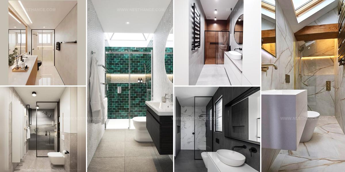 8316955 Small Narrow Bathroom Designs