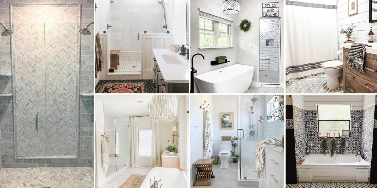 2661921 Herringbone Tile Bathroom Inspiration