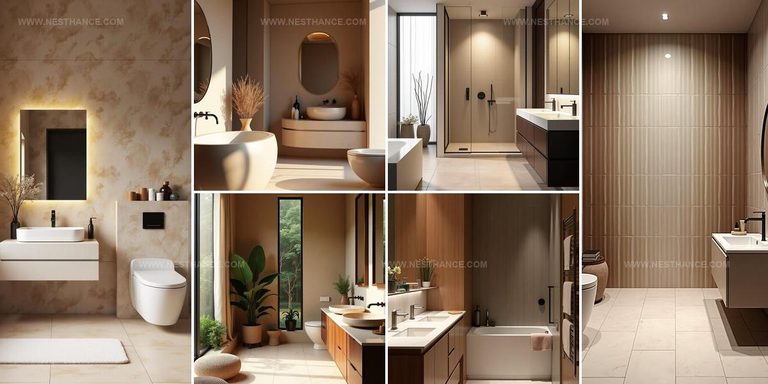 8643575 Brown And Beige Bathroom