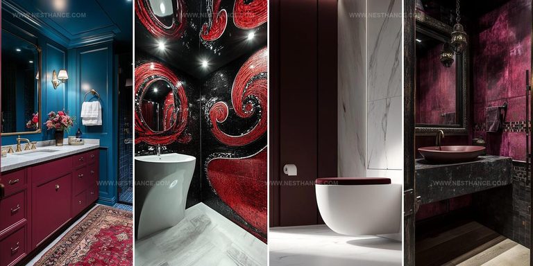 6941252 Rich Burgundy Bathroom Ideas