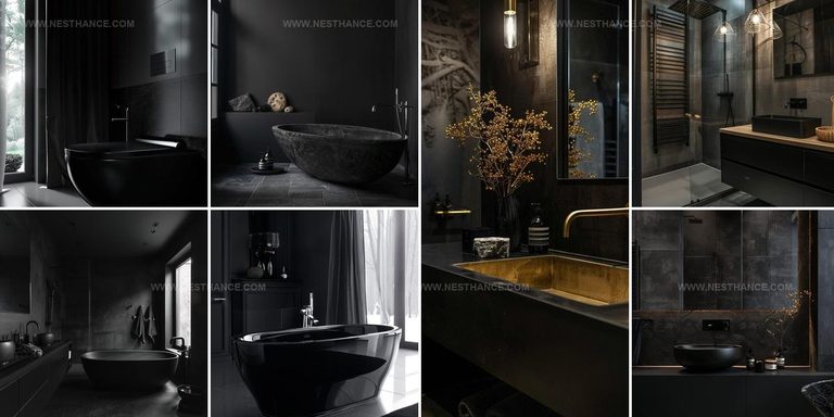 9860224 Unique Black Bathroom Interior Ideas