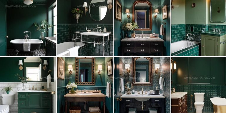 1006801 Green Powder Room Ideas
