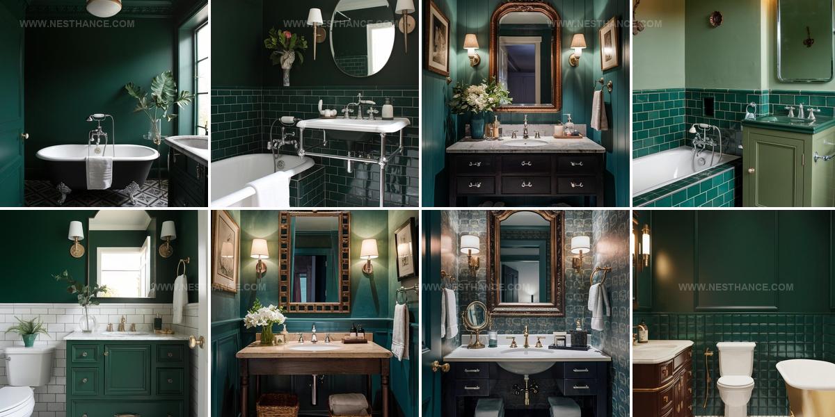 1006801 Green Powder Room Ideas