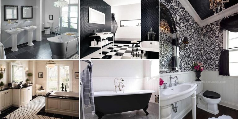9494736 Traditional Black and White Bathroom Ideas