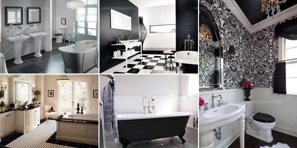9494736 Traditional Black and White Bathroom Ideas