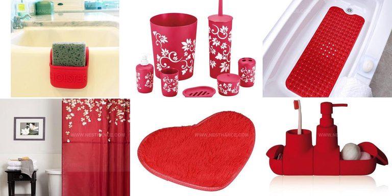 9036123 Red Bathroom Accessories