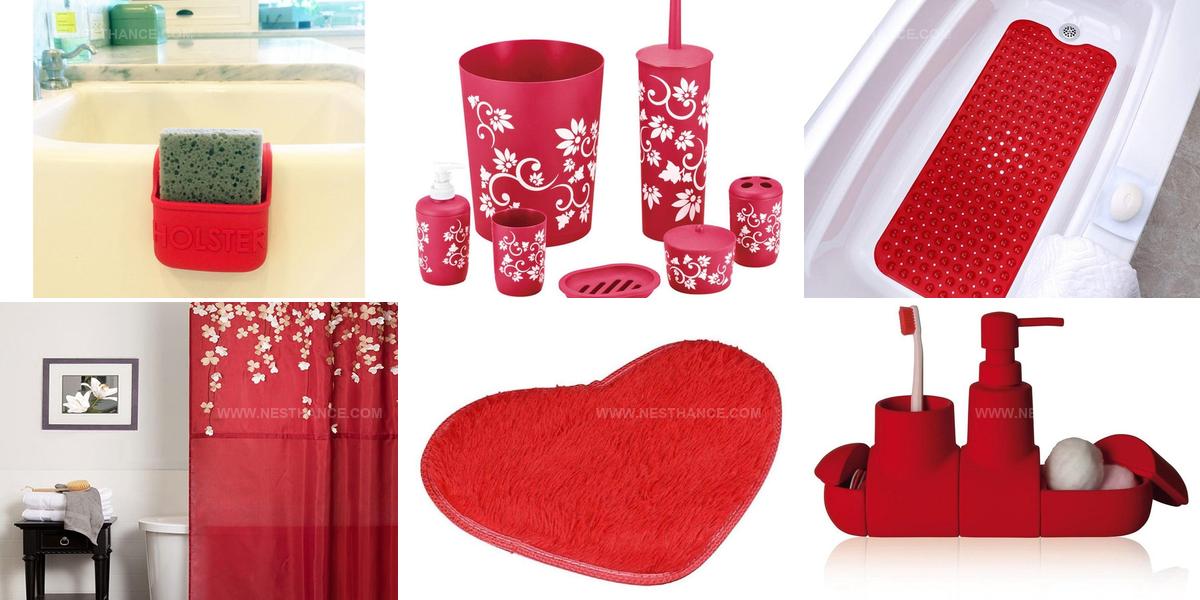 9036123 Red Bathroom Accessories