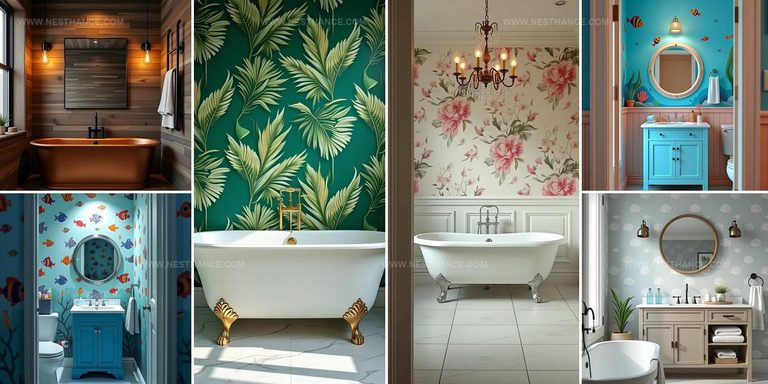 1221596 Bold Bathroom Wallpaper Ideas
