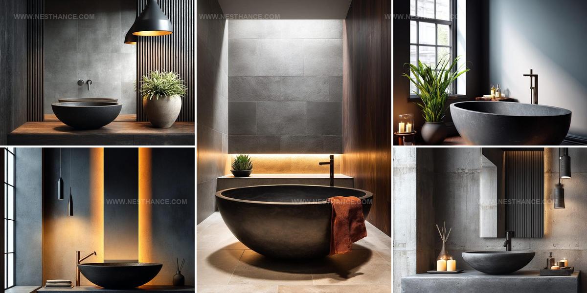 8176227 Dark Modern Bathroom
