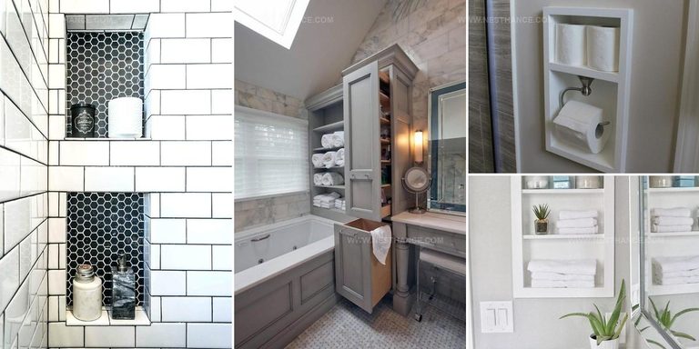 4544421 Built In Bathroom Shelf Storage Designs