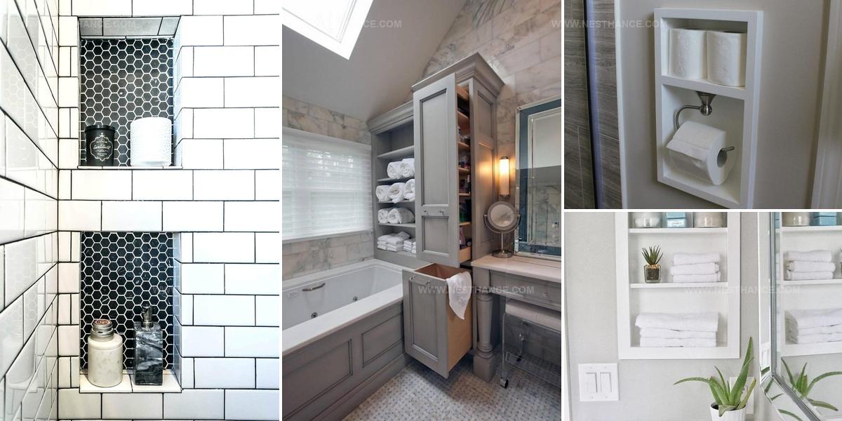 4544421 Built In Bathroom Shelf Storage Designs
