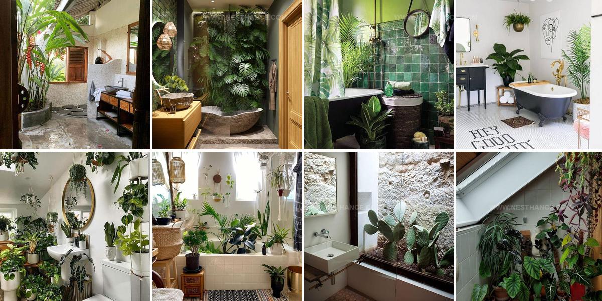 8389066 Plant Filled Tropical Bathroom Designs