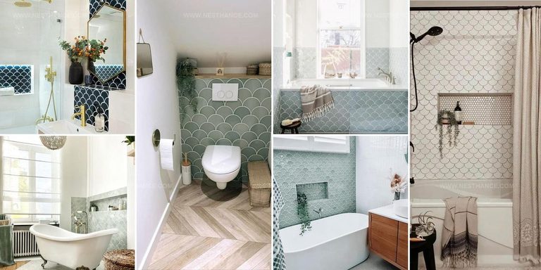 1774729 Bathroom Fish Scale Tile Designs