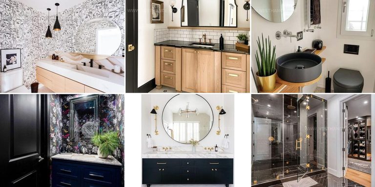 6368640 Moody Black Bathroom Designs