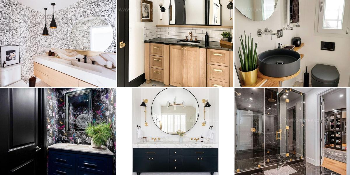 6368640 Moody Black Bathroom Designs