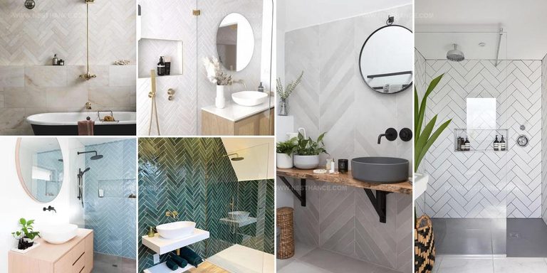 6619673 Herringbone Tile Bathroom Designs