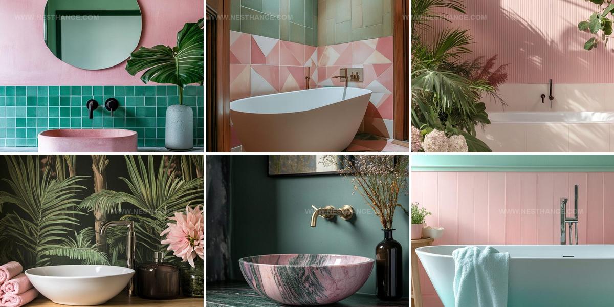 3331167 Pink And Green Bathroom
