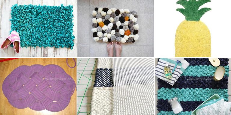 4665449 DIY Bathroom Mats From Fabric and Yarn