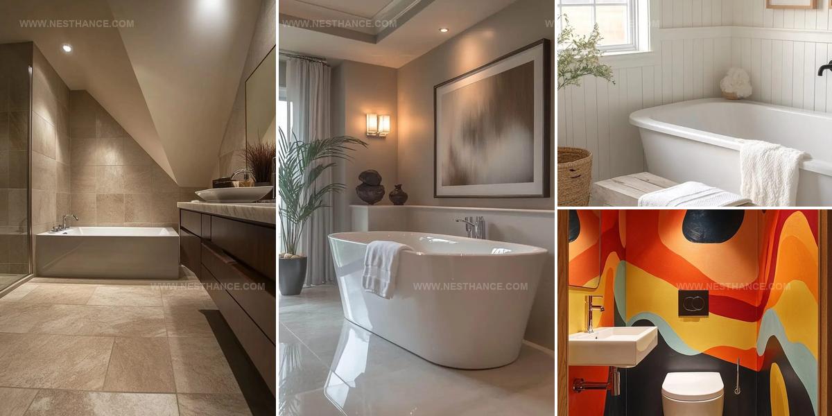 1292501 Bold Eclectic Bathroom Ideas