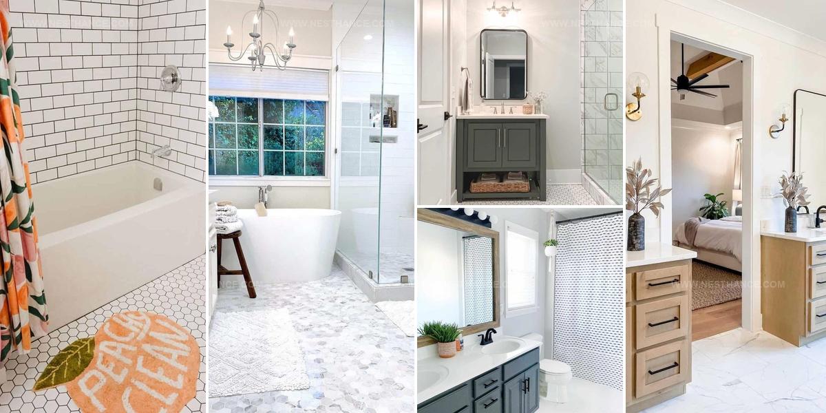 2085624 White Bathroom Floor Tile Ideas