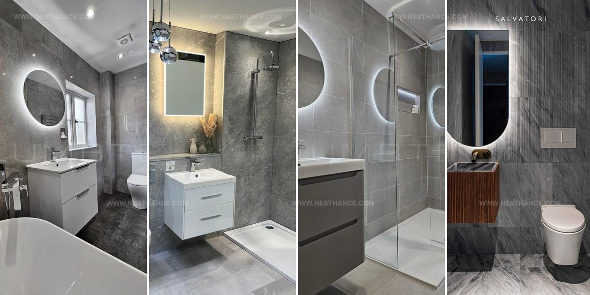 2904357 Dark Grey Bathroom Tile Color Ideas