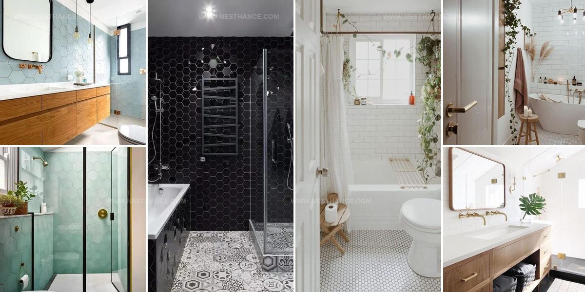 5789235 Modern Bathroom Hexagon Tile Designs