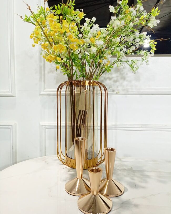 Luxurious Gold-Framed Vase
