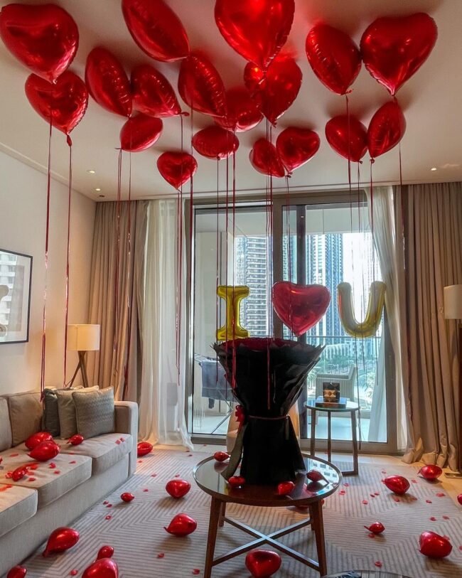 Charming Balcony Design Featuring I U Display