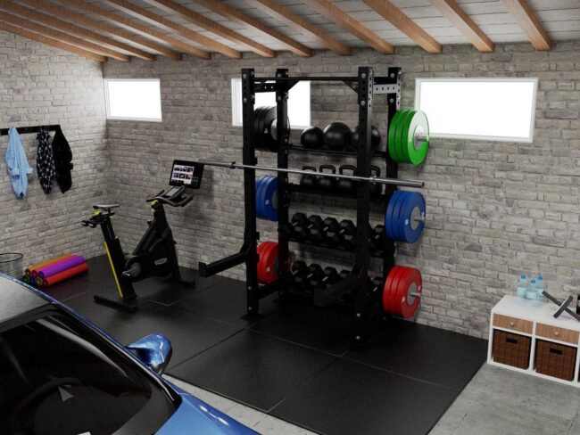 Robust Elegance with Industrial Home Gym Design