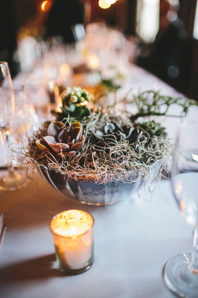 Succulents & Candles for a Warm Table