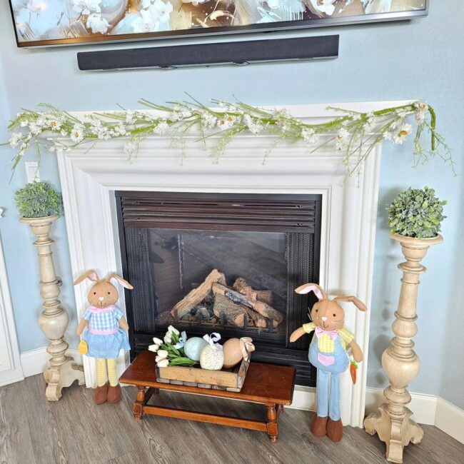 Charming Easter Bunny Mantel Display