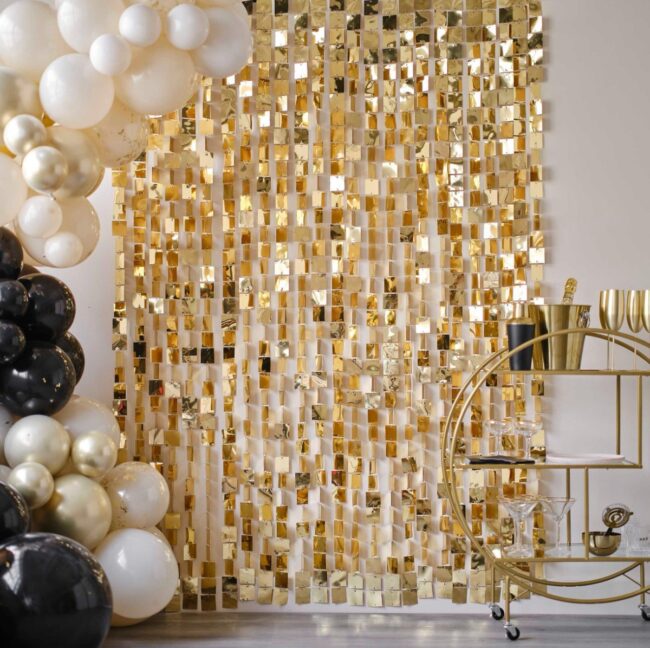 Opulent Black and Gold Sequin Display