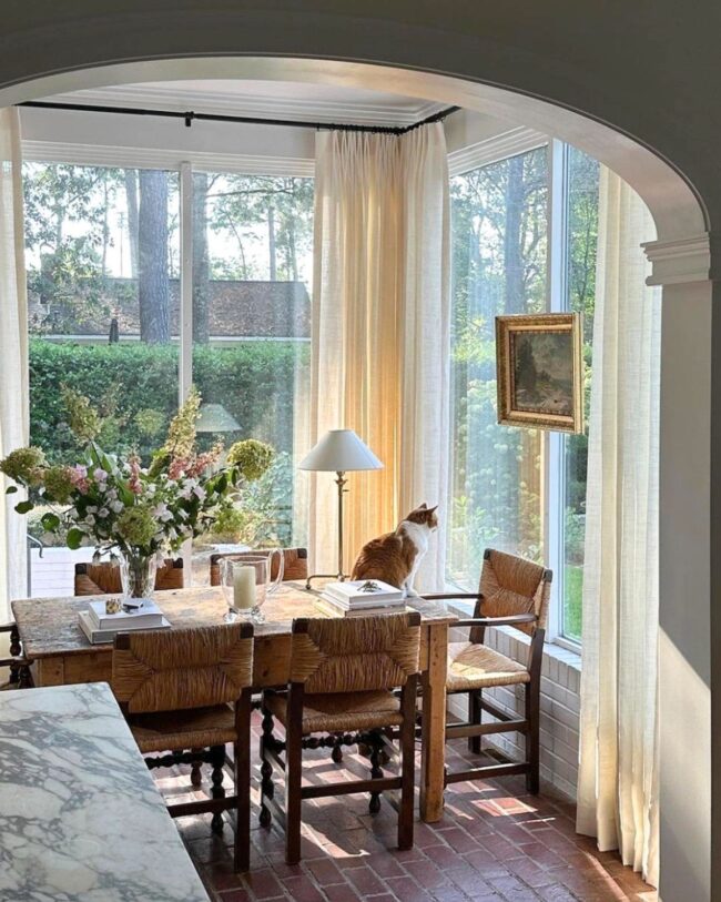Inviting Spring Dining Area Bathed in Sunshine