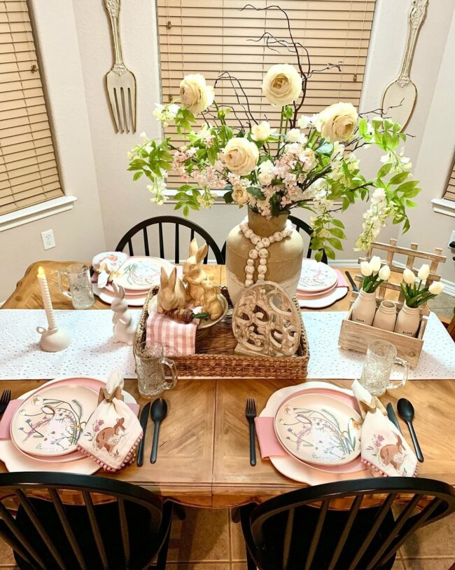 Charming Spring Bunny Centerpiece Display