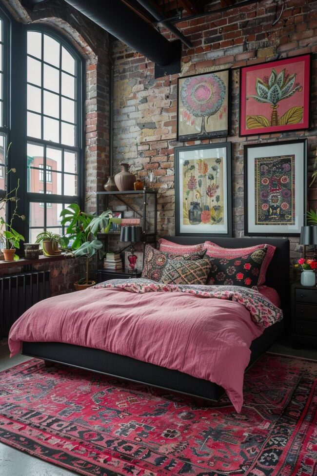 Chic Urban Loft in Pink and Black