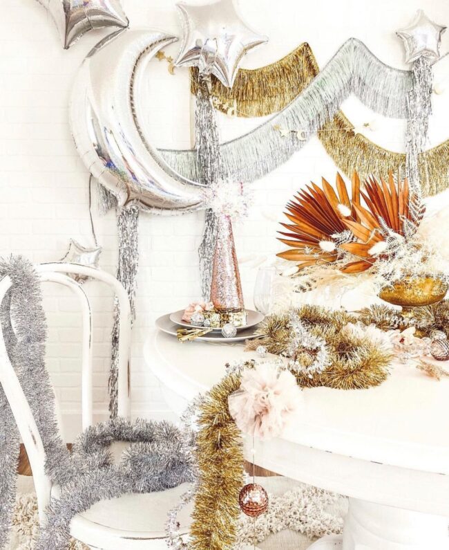 Charming Silver and Gold Dining Display