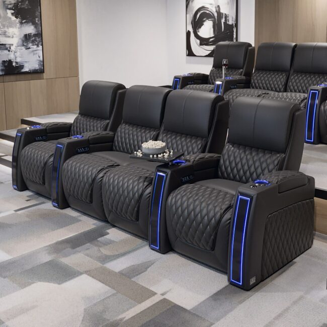 Relaxing Blue Accented Recliner Lounge