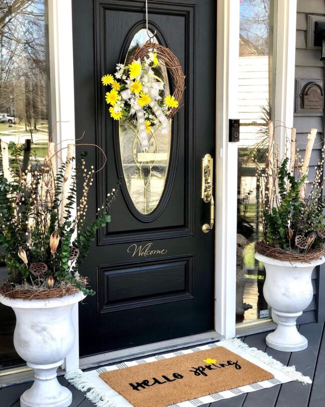 Radiant Yellow Daisy Wreath with Ribbon