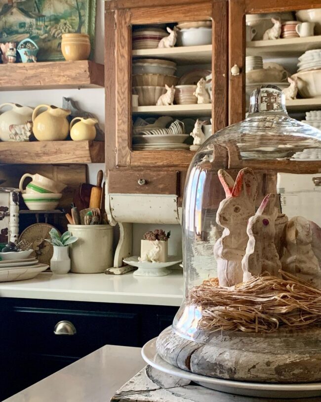 Whimsical Bunny Showcase in Glass Domes