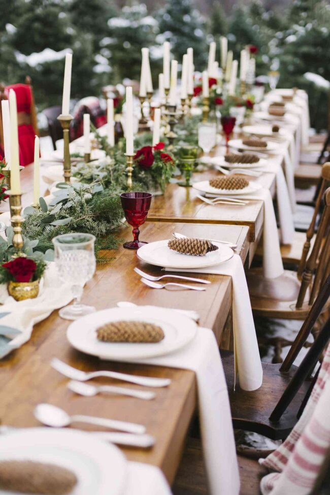 Outdoor Feast with a Natural Holiday Feel