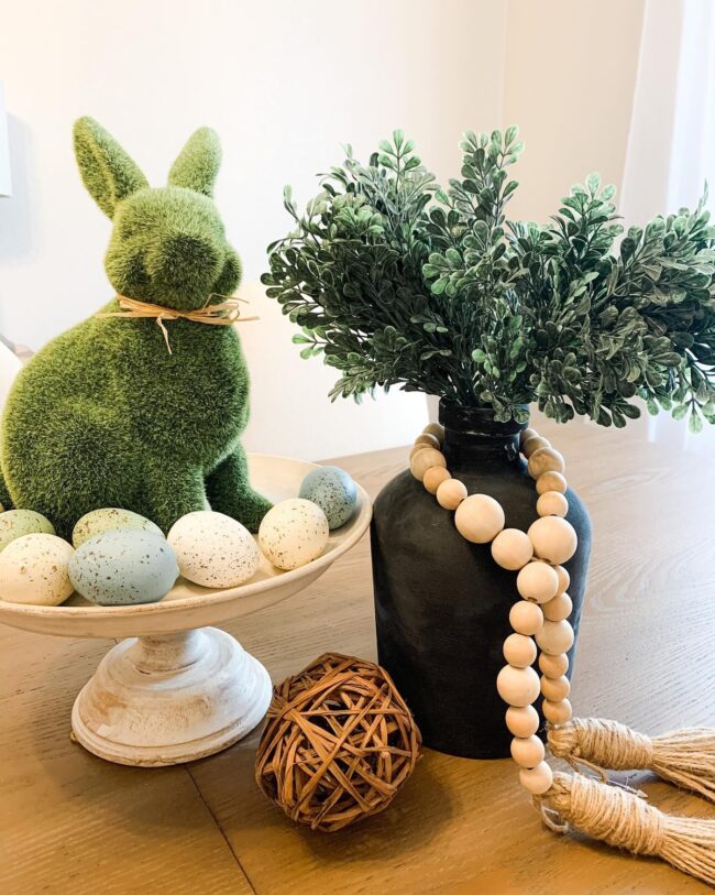 Charming Moss Bunny with Natural Touches