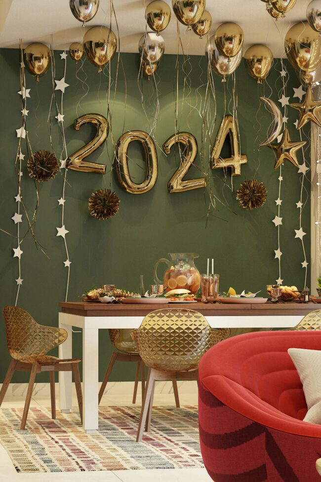 Radiant Gold and Green Table Design