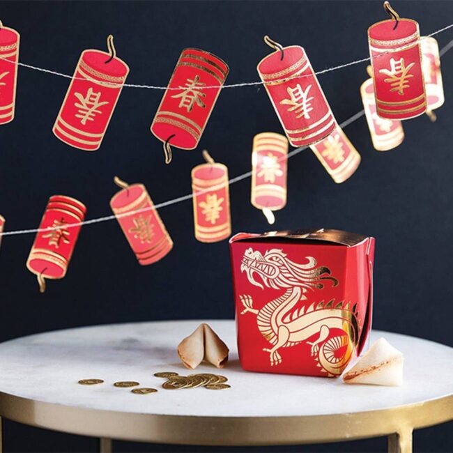 Festive Lanterns and Dragon Box Decor