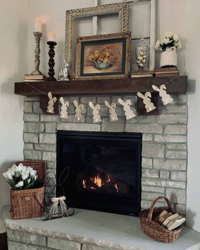 Charming Stone Mantel with Timeless Features