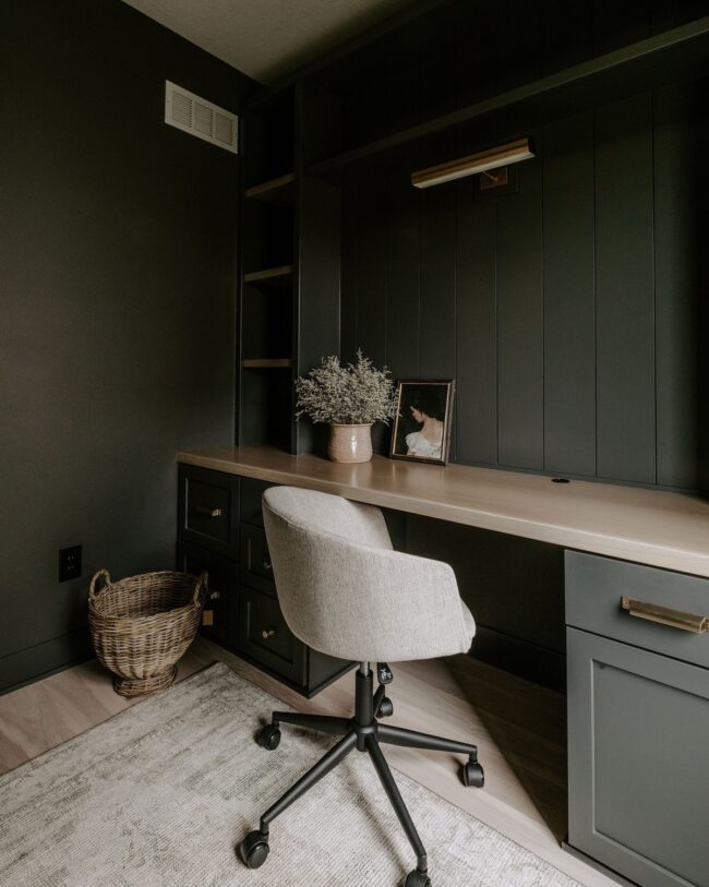 Cozy Workspace in Dark Tones