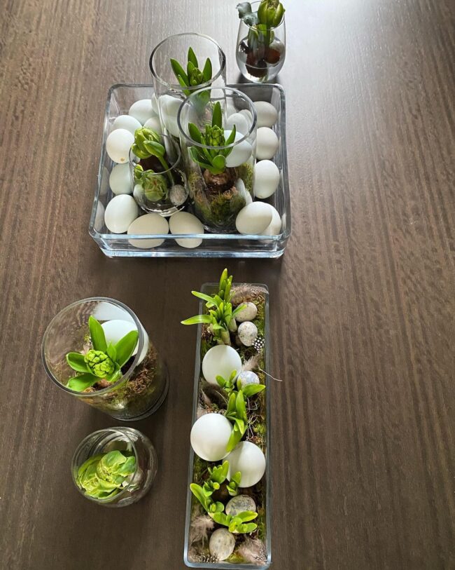 Fresh Spring Greens Nestled with Eggs