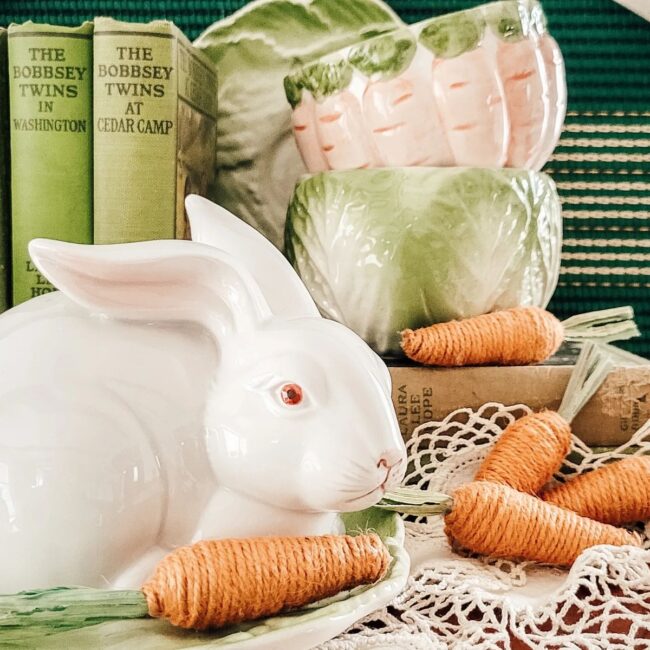 Charming Bunny Showcase with Carrot Accents