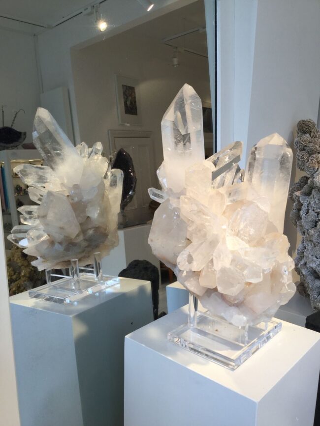 Clear Quartz Crystal Cluster Pedestal Display