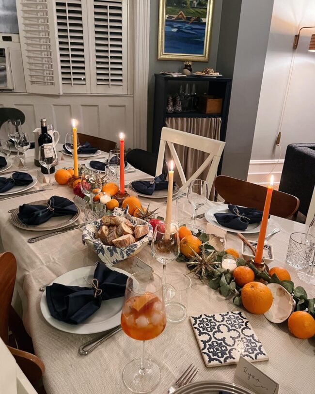 Citrus-Inspired Candlelit Table Setting